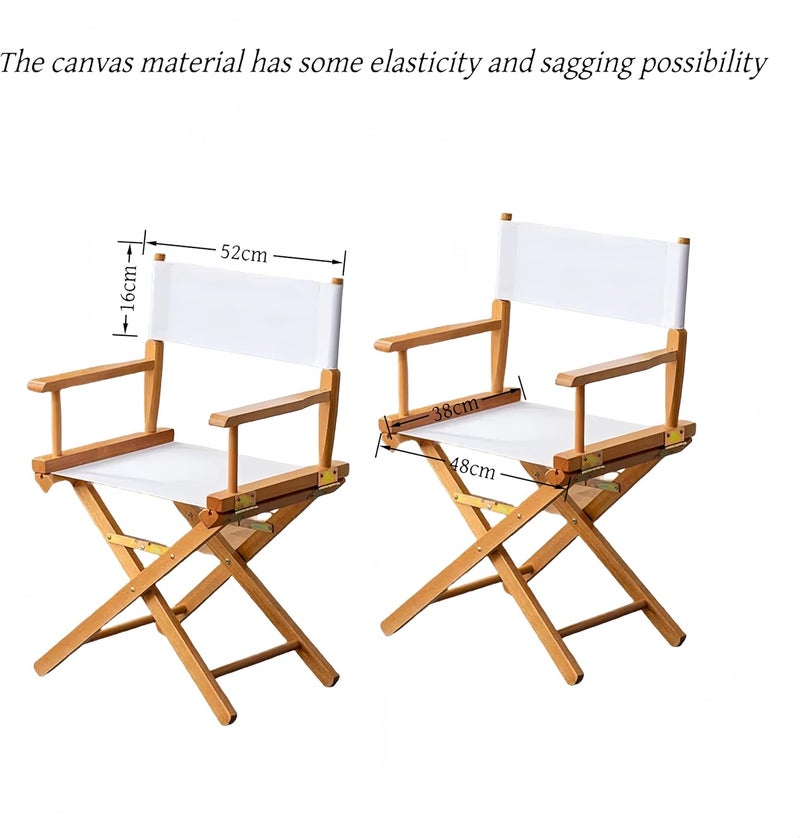 wonofa 1 Set Director Chair Canvas Replacement with Wood Stick,18.9''L X 15''W Portable Replacement Cover Canvas for Directors Chair (White) - Image 3